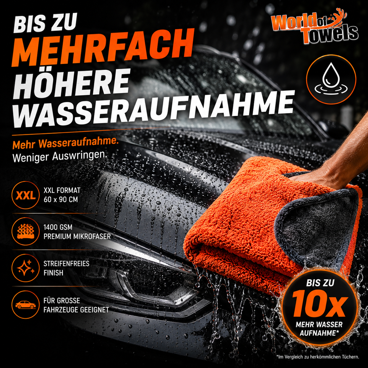 Auto Trockentuch "EXTREME" | 2-seitig | 90x60 cm